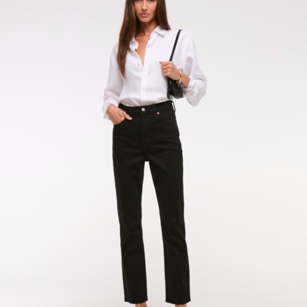 Abercrombie & Fitch Ultra High Ride Ankle Straight Jeans
